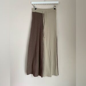 Whiteroom + cactus brown two-toned sweater knit ribbed wide-leg pants small